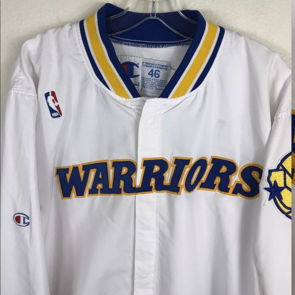 Golden State Warriors Vtg 90s Team Issued Champion Warmup Jacket Size 46 XL - Picture 2 of 12